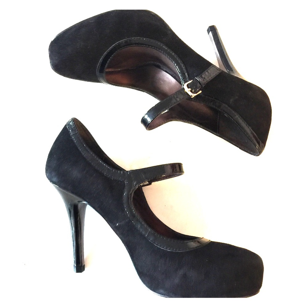 Isola high heeled black suede Mary Janes NWOT 6
